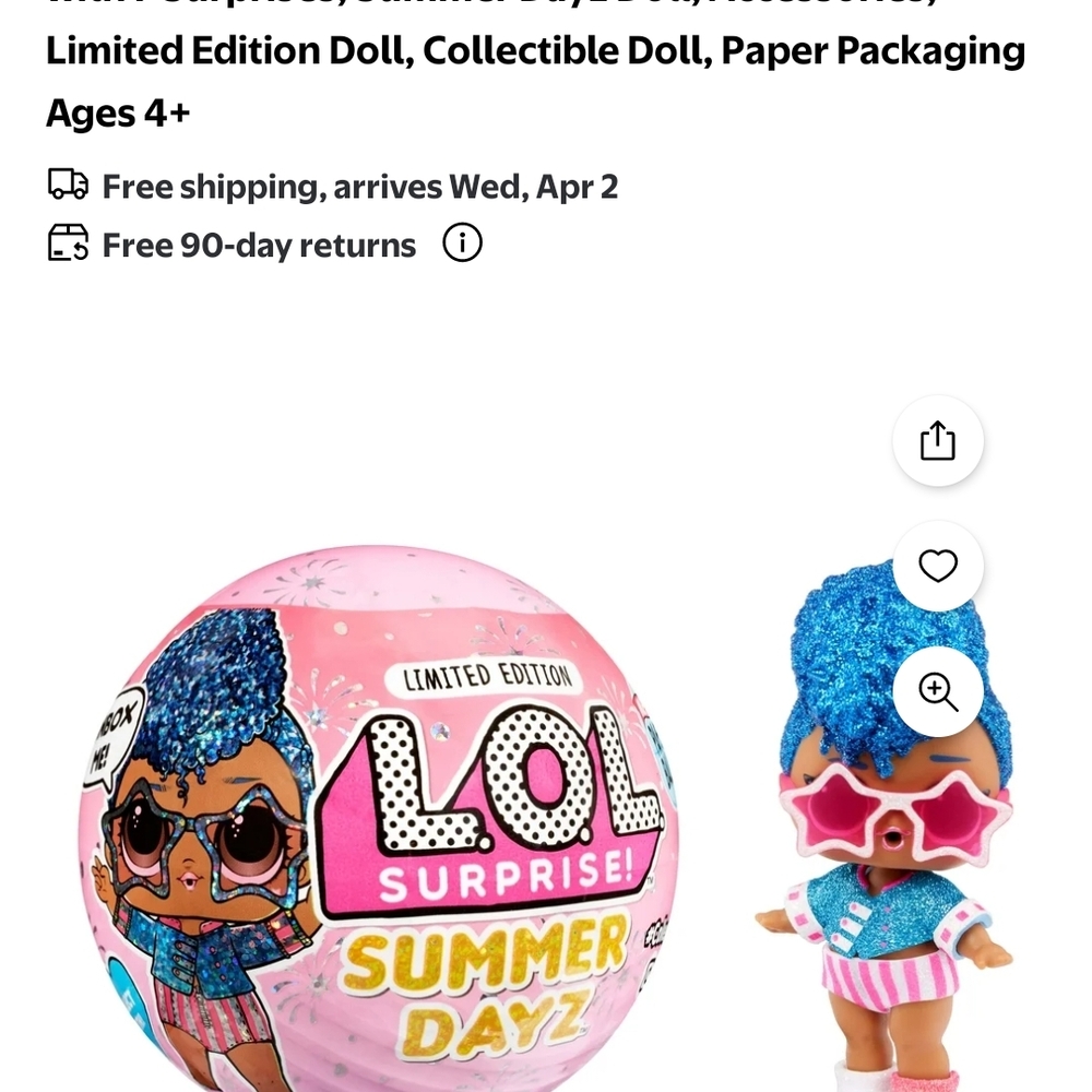L.O.L. Surprise! Summer Dayz Doll with Blue Hair